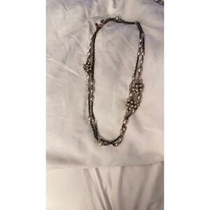 Antique pearl and stone necklace